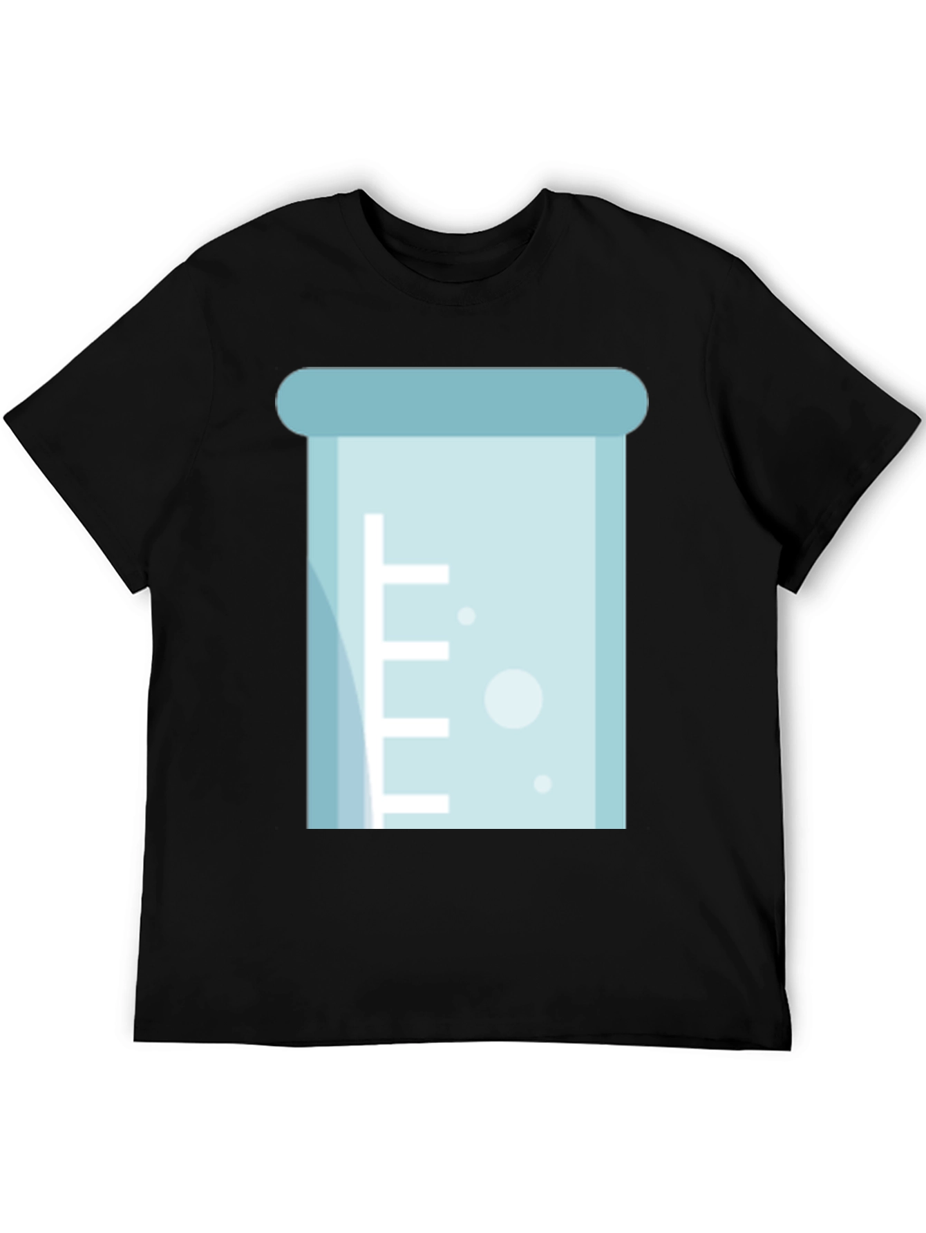 Science Beaker Graphic T-Shirt - Black Casual Style