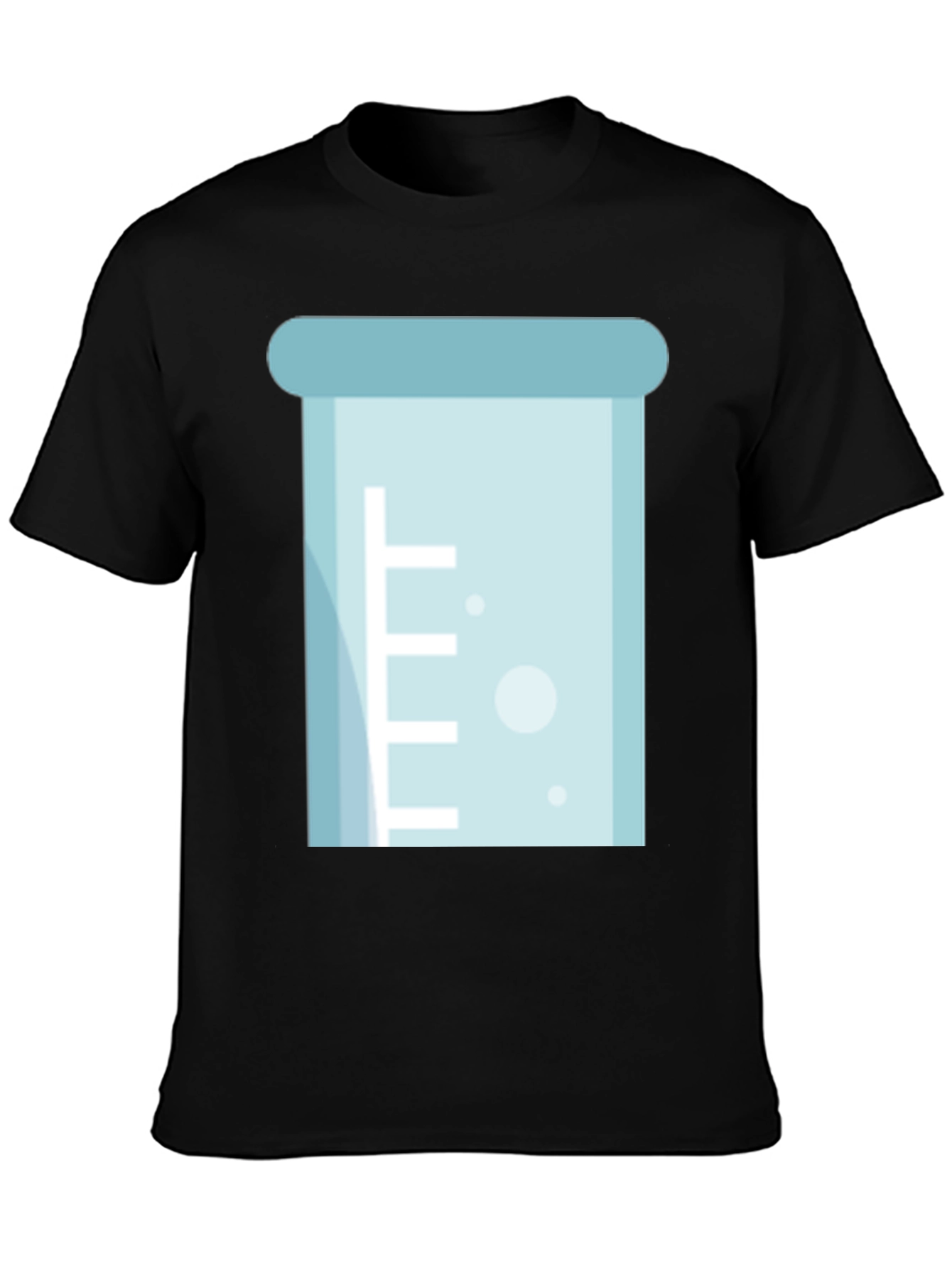 Science Beaker Graphic T-Shirt - Black Casual Style