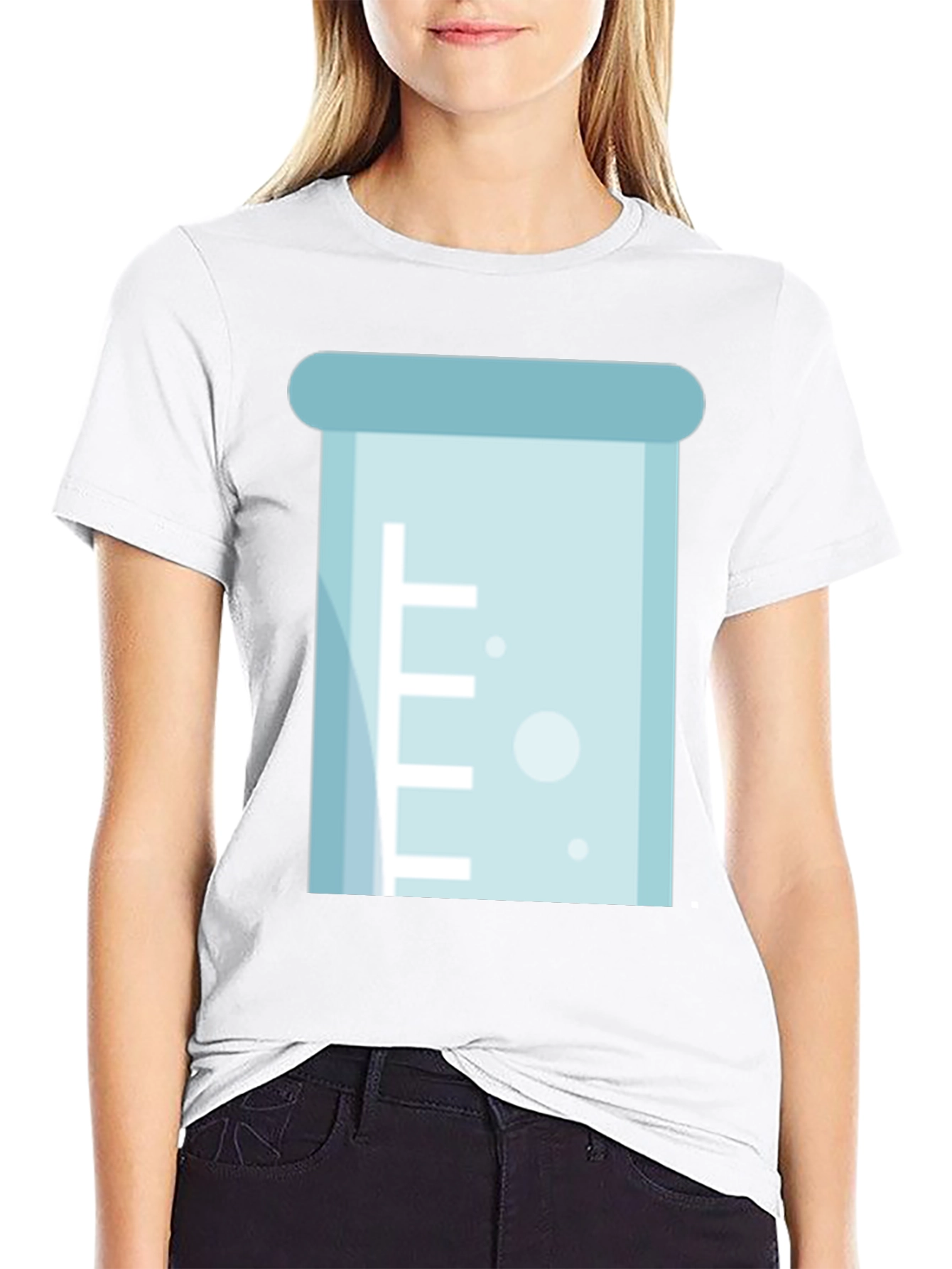 Science Beaker Graphic T-Shirt - Black Casual Style