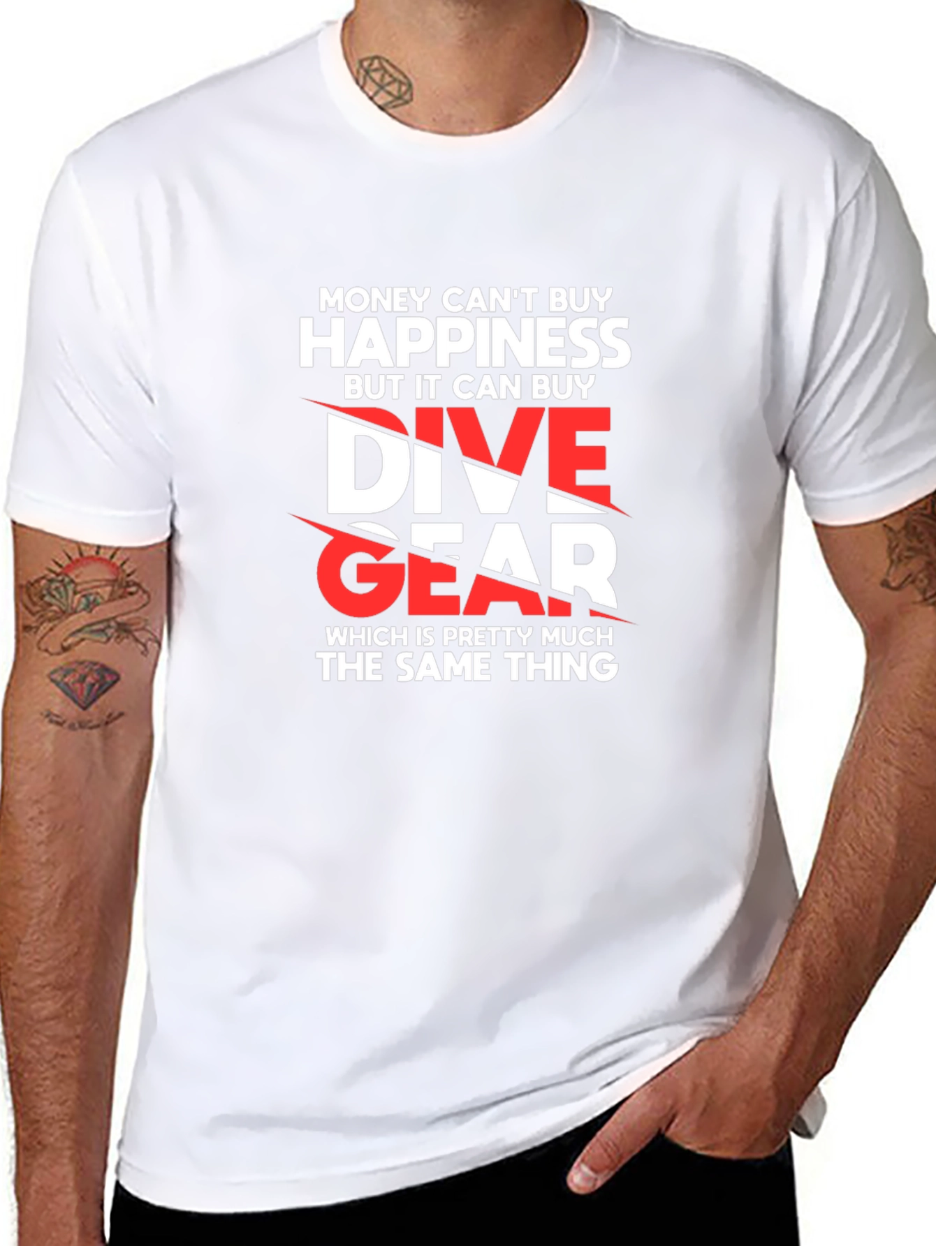 Dive Gear T-Shirt - Money Cant Buy Happiness
