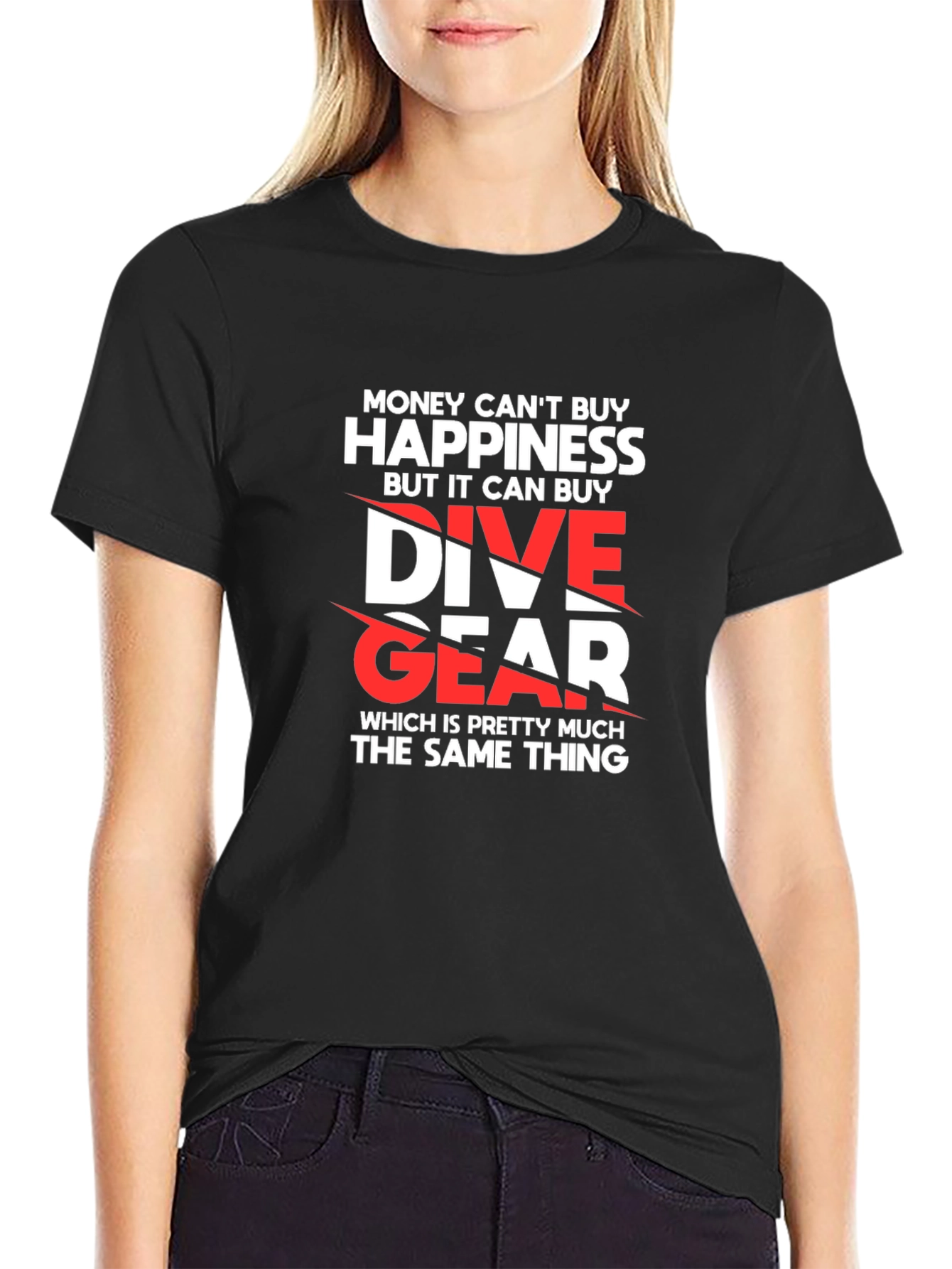 Dive Gear T-Shirt - Money Cant Buy Happiness