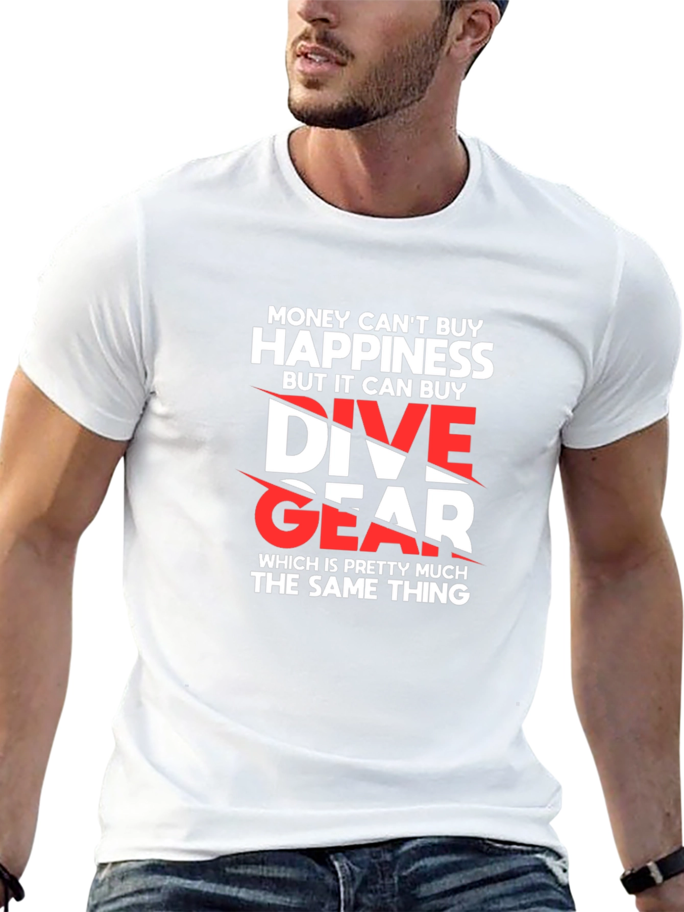 Dive Gear T-Shirt - Money Cant Buy Happiness