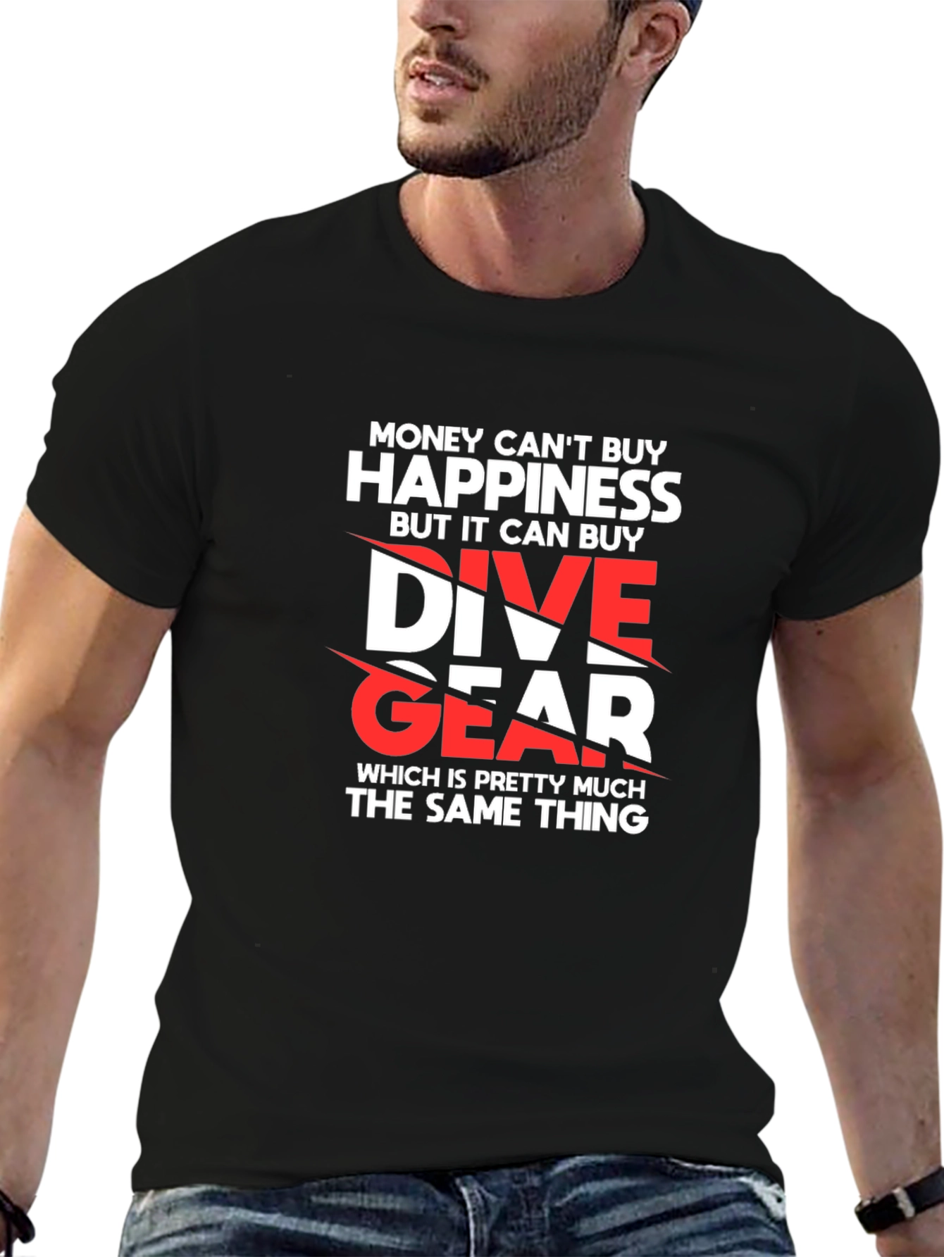 Dive Gear T-Shirt - Money Cant Buy Happiness