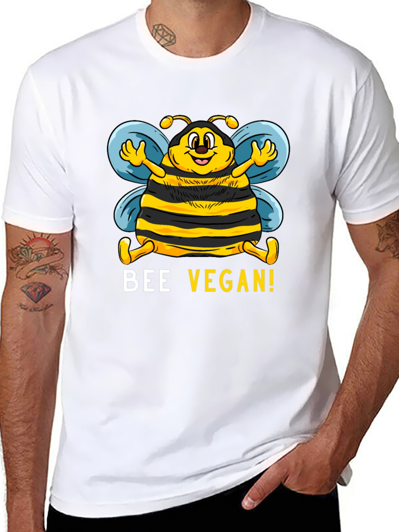 Bee Vegan T-Shirt - Black