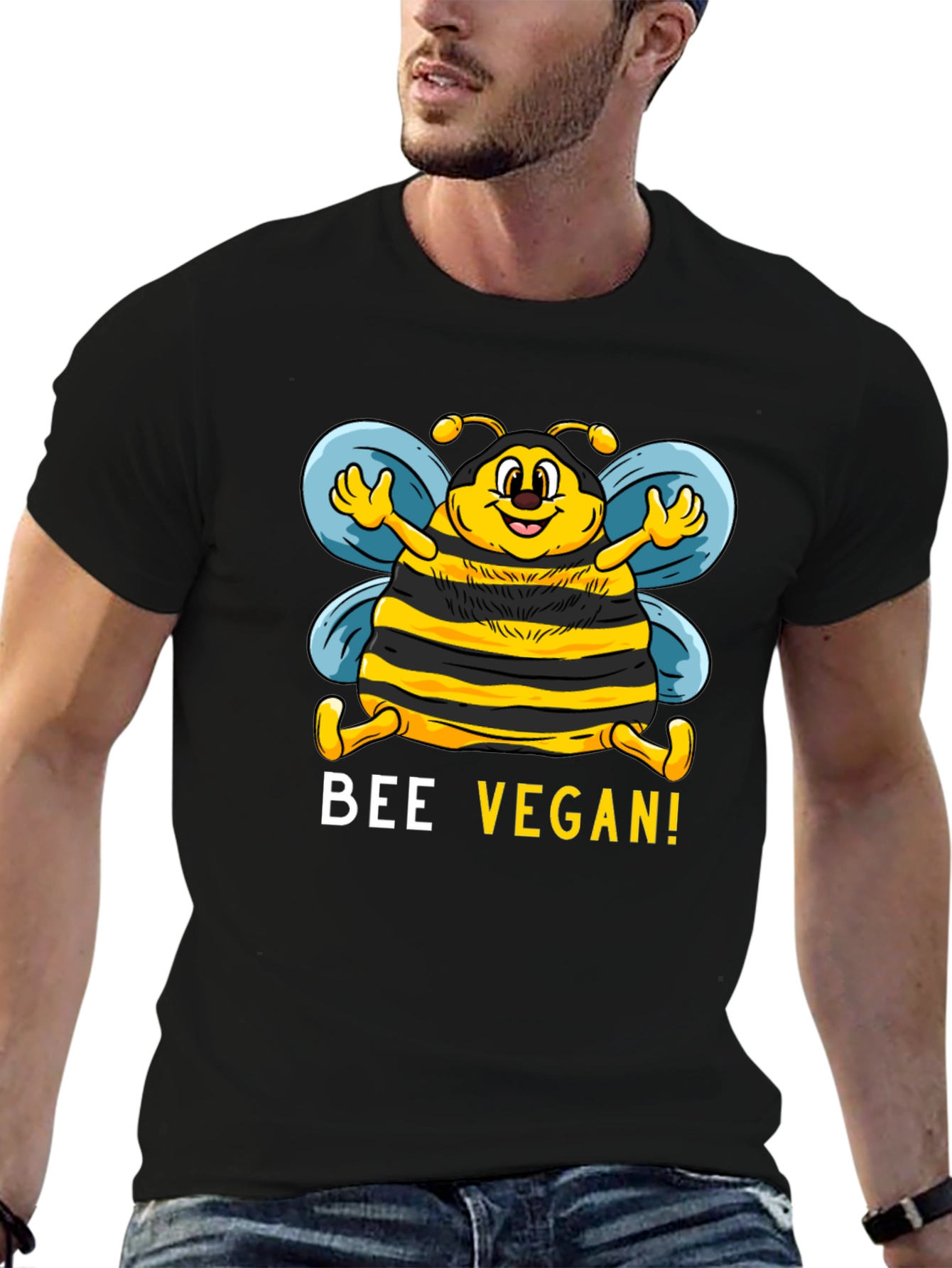 Bee Vegan T-Shirt - Black