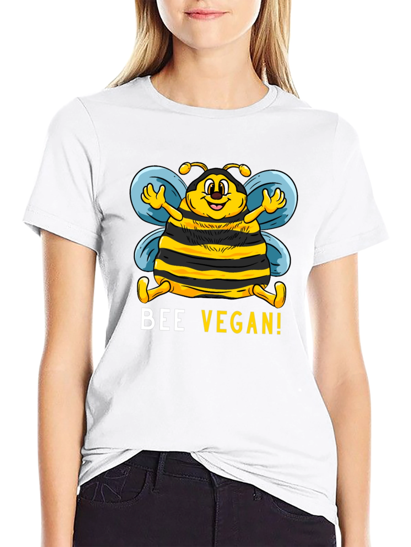 Bee Vegan T-Shirt - Black