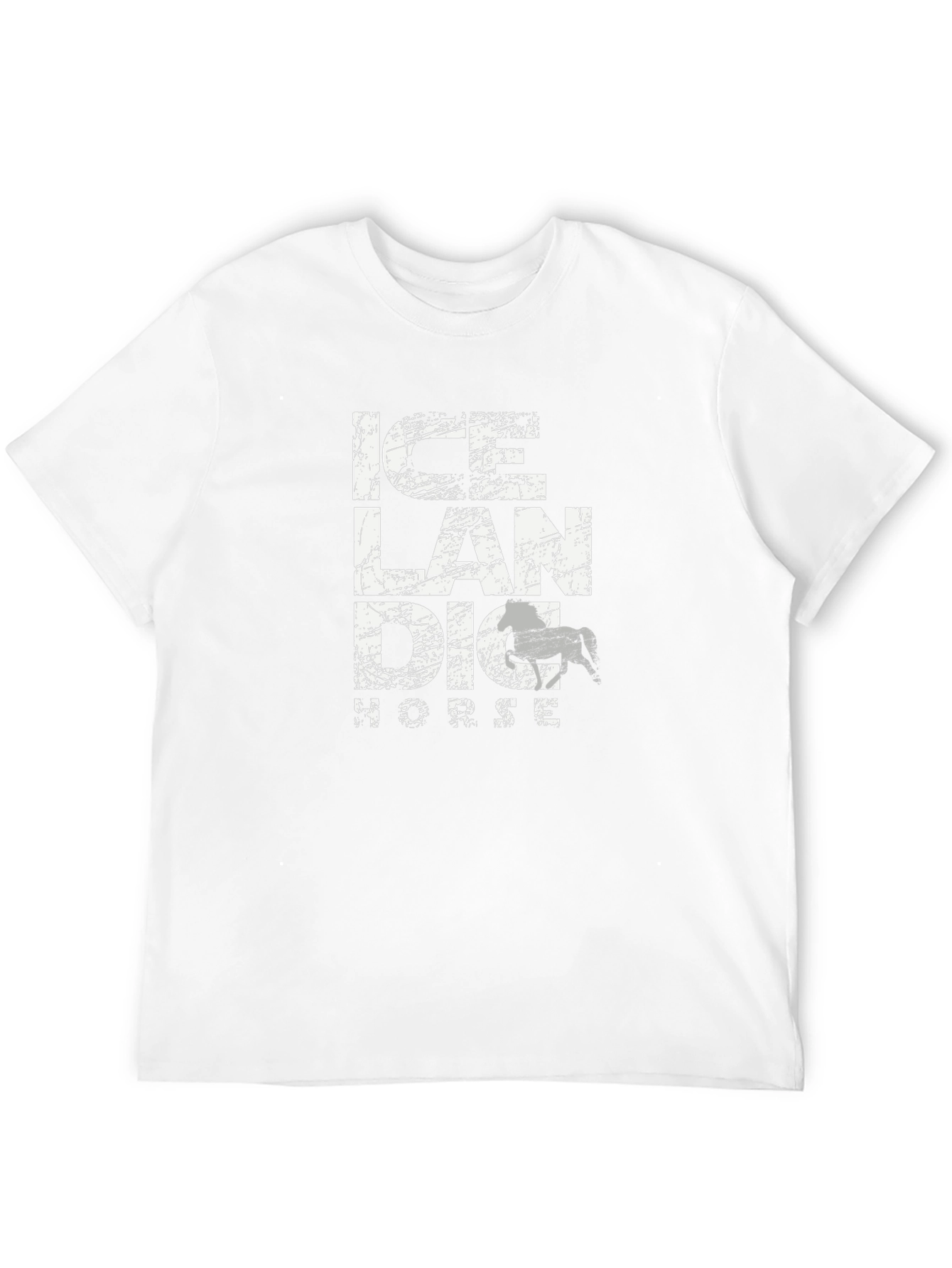 Icelandic Horse Graphic Tee - Black Cotton Blend