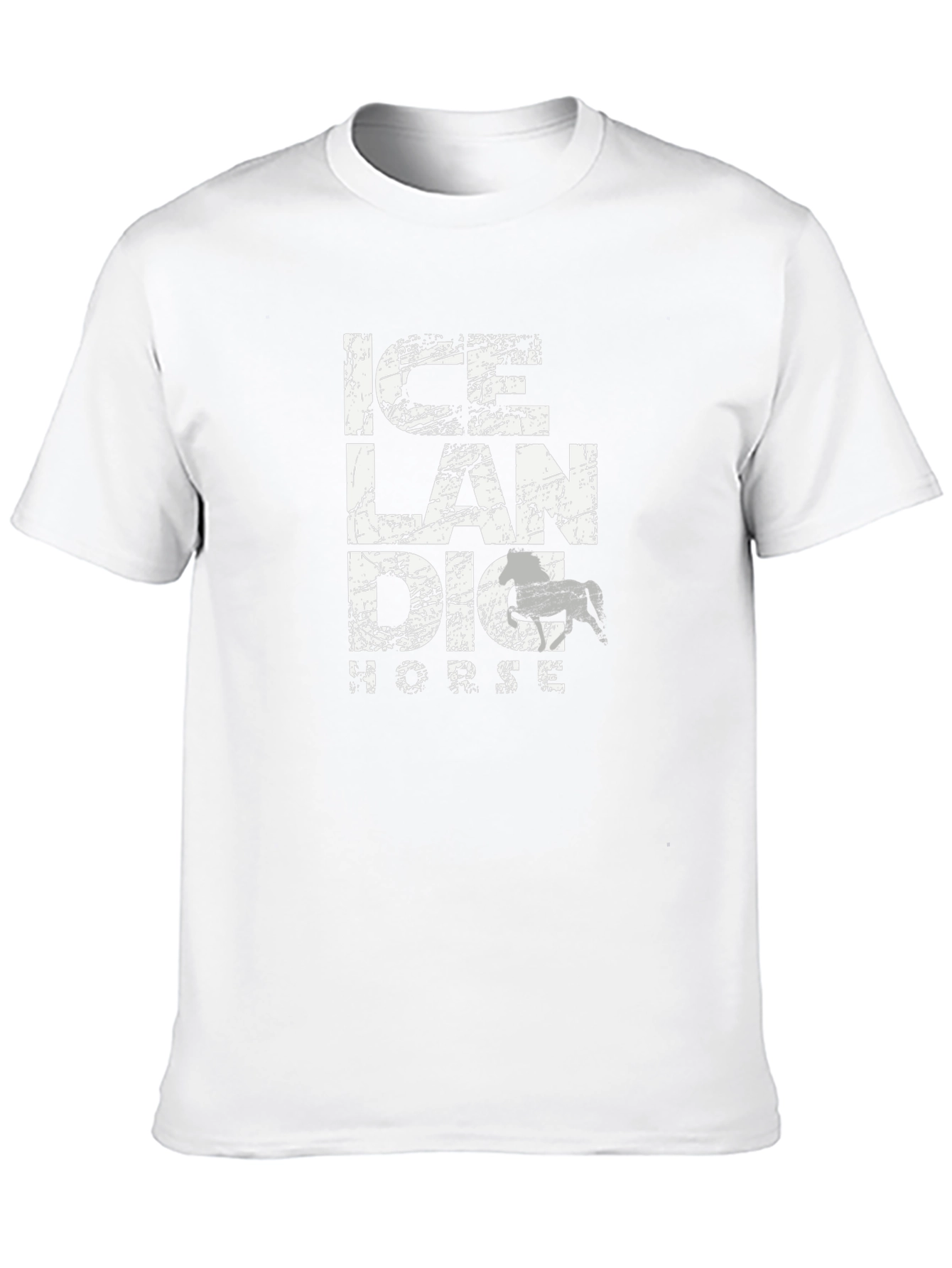 Icelandic Horse Graphic Tee - Black Cotton Blend