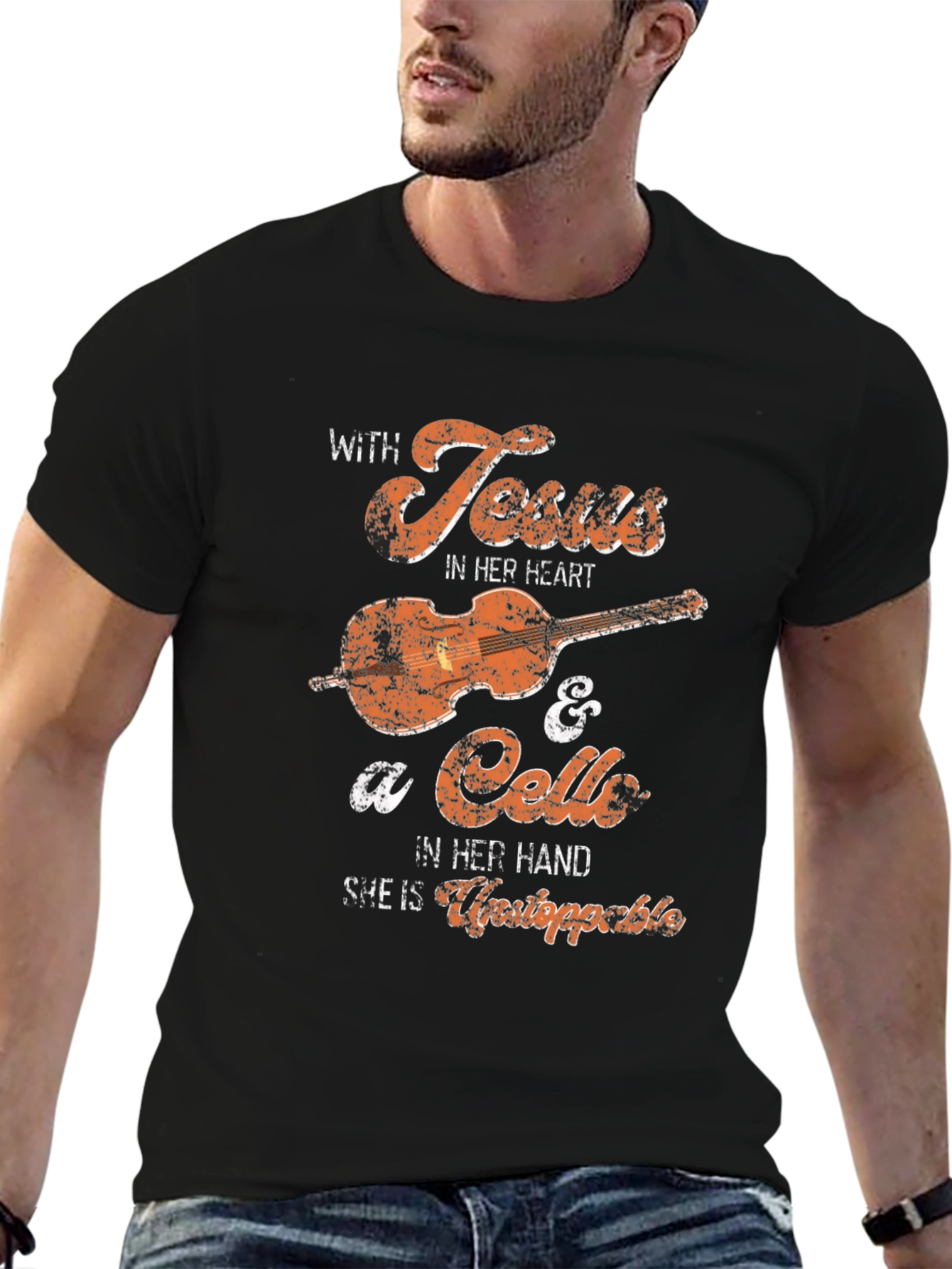 With Jesus and a Cello T-Shirt