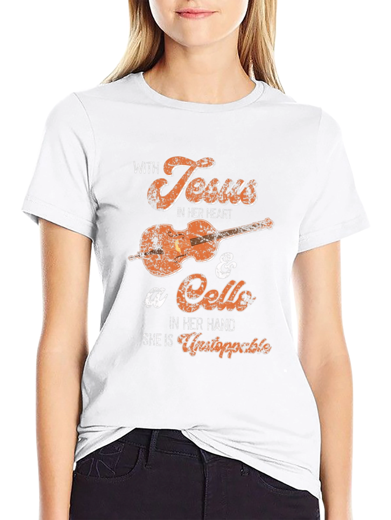 With Jesus and a Cello T-Shirt