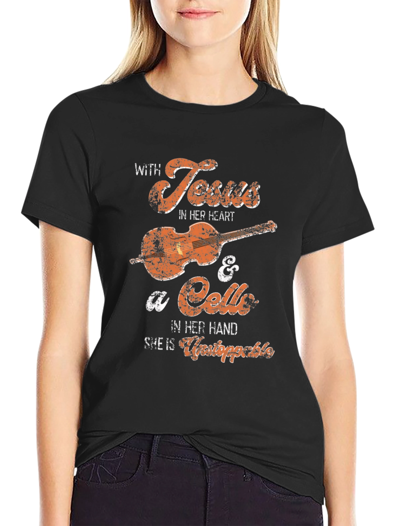 With Jesus and a Cello T-Shirt