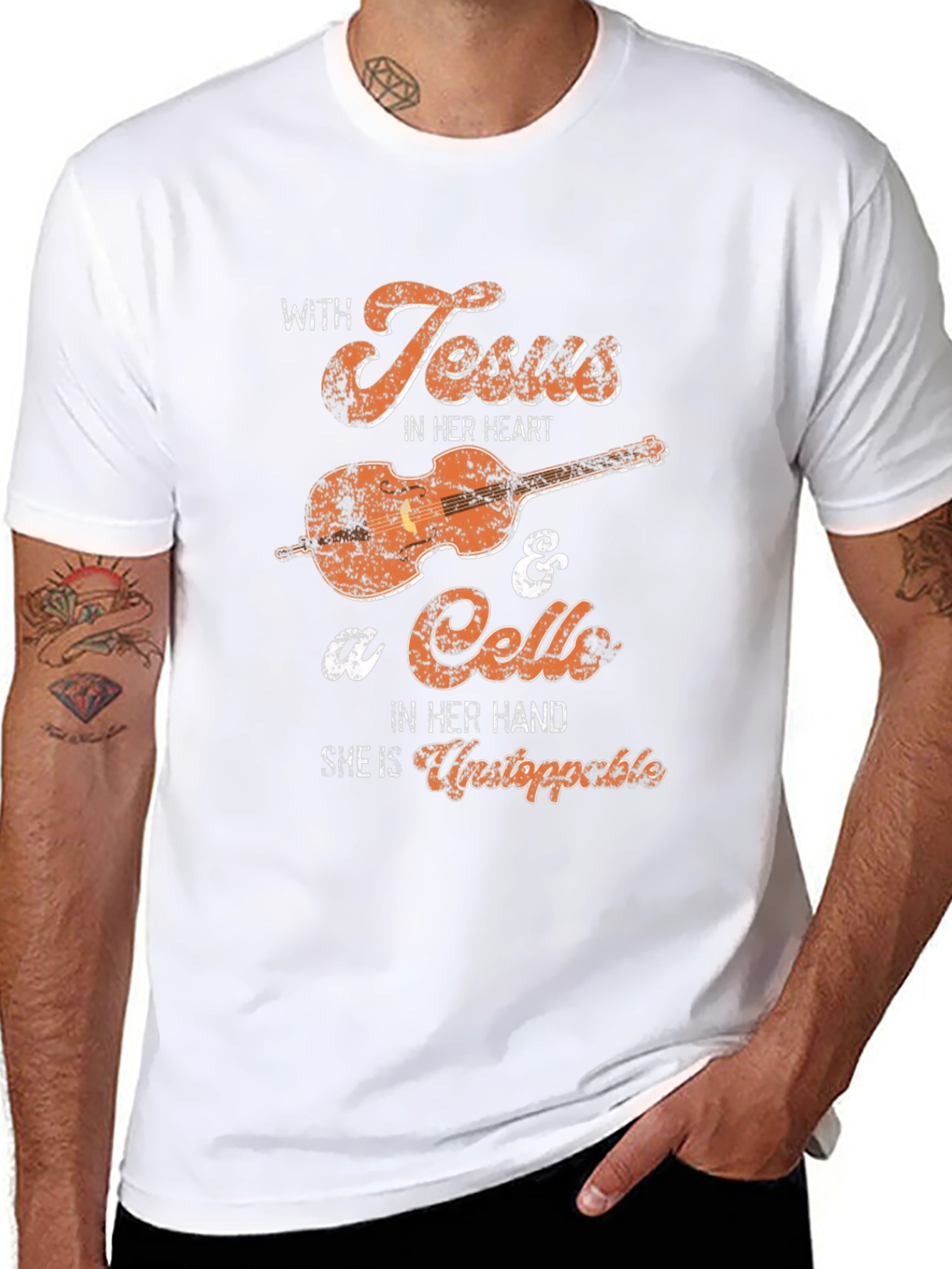 With Jesus and a Cello T-Shirt