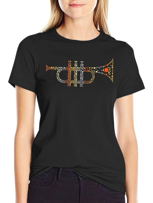 Trumpet Dot Art Graphic Tee - Music Lovers T-Shirt