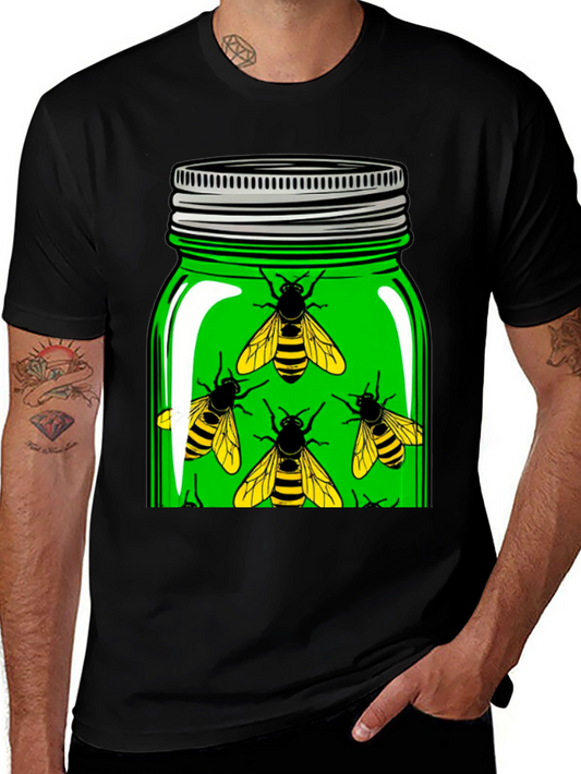 Bees in Jar Graphic Tee - Novelty Honey Bee Shirt
