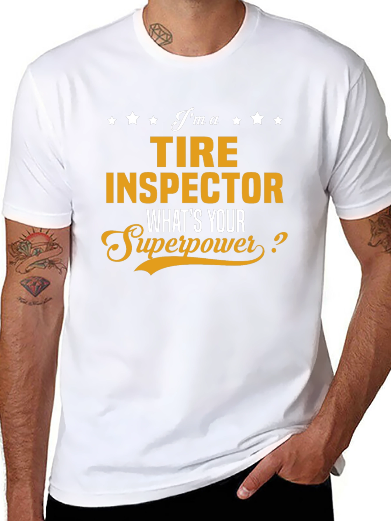 Tire Inspector Superpower Black T-Shirt