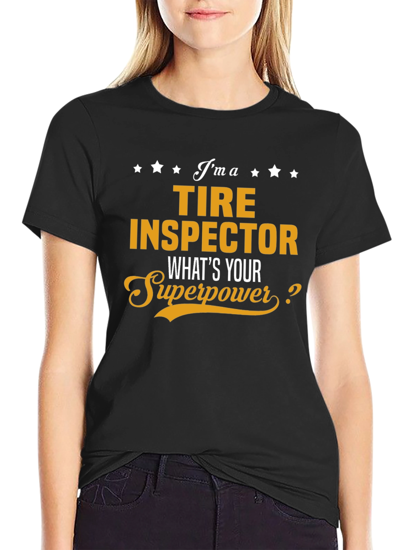 Tire Inspector Superpower Black T-Shirt