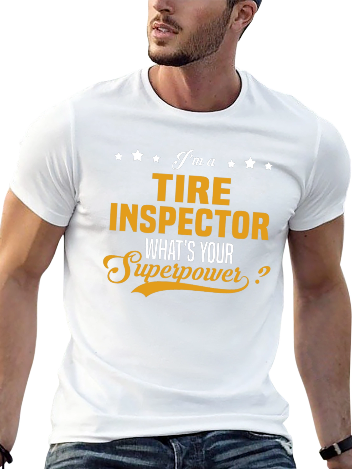 Tire Inspector Superpower Black T-Shirt