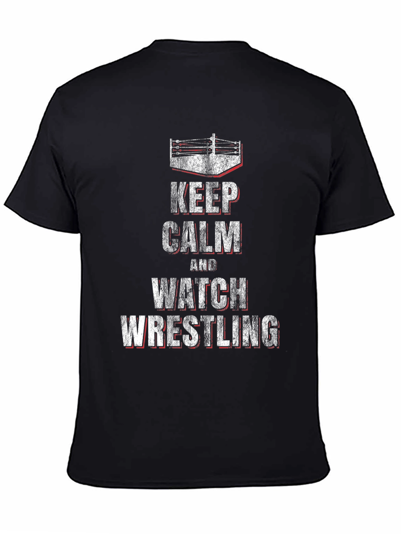 Keep Calm & Watch Wrestling Black T-Shirt
