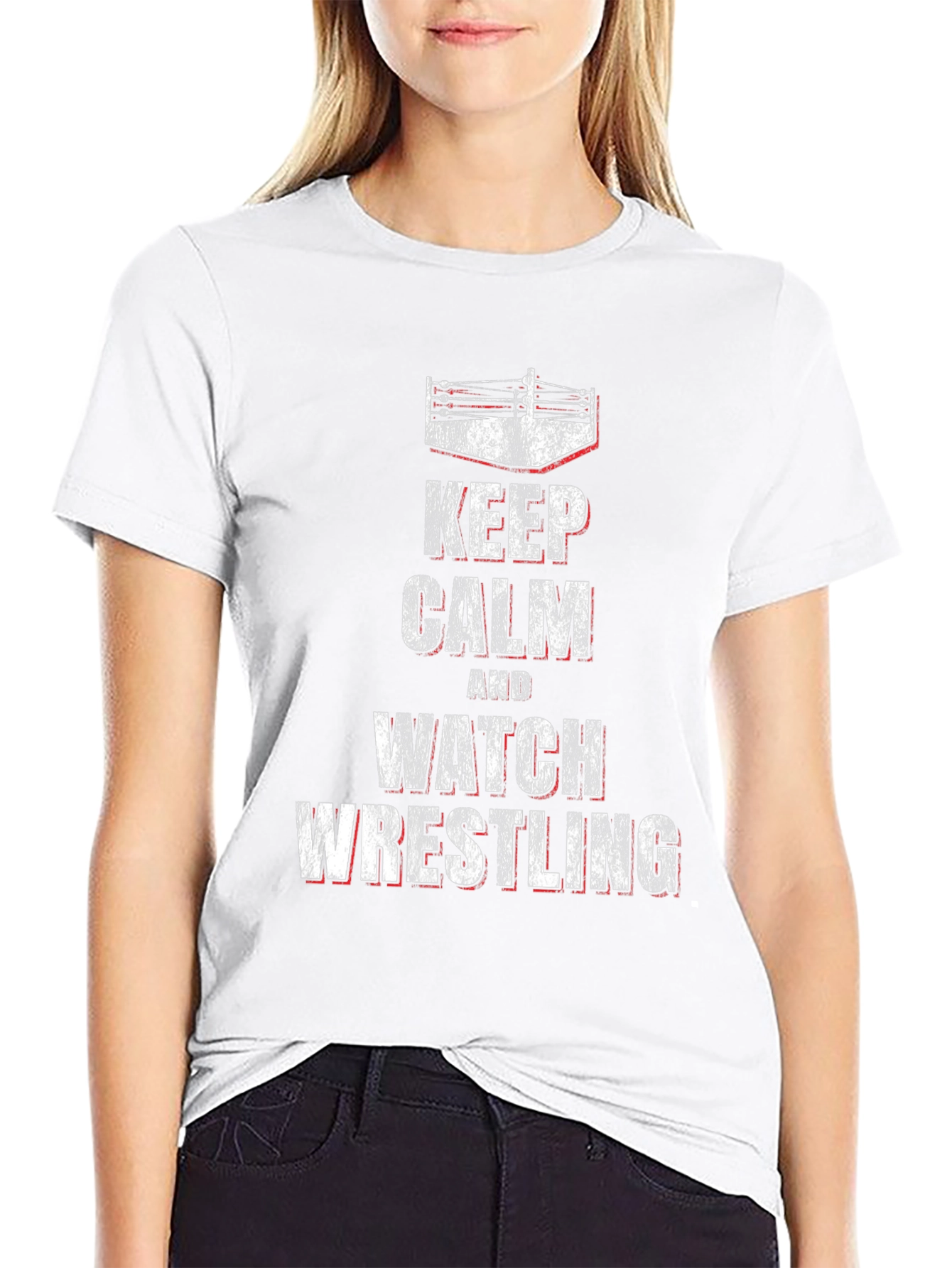 Keep Calm & Watch Wrestling Black T-Shirt