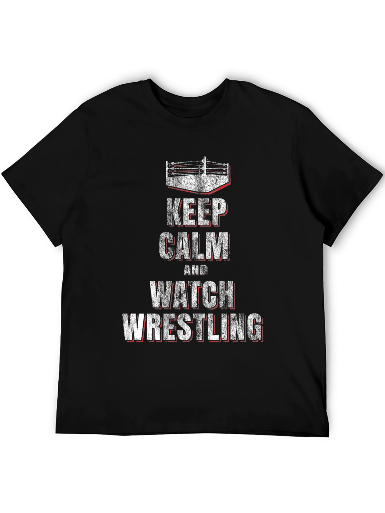 Keep Calm & Watch Wrestling Black T-Shirt