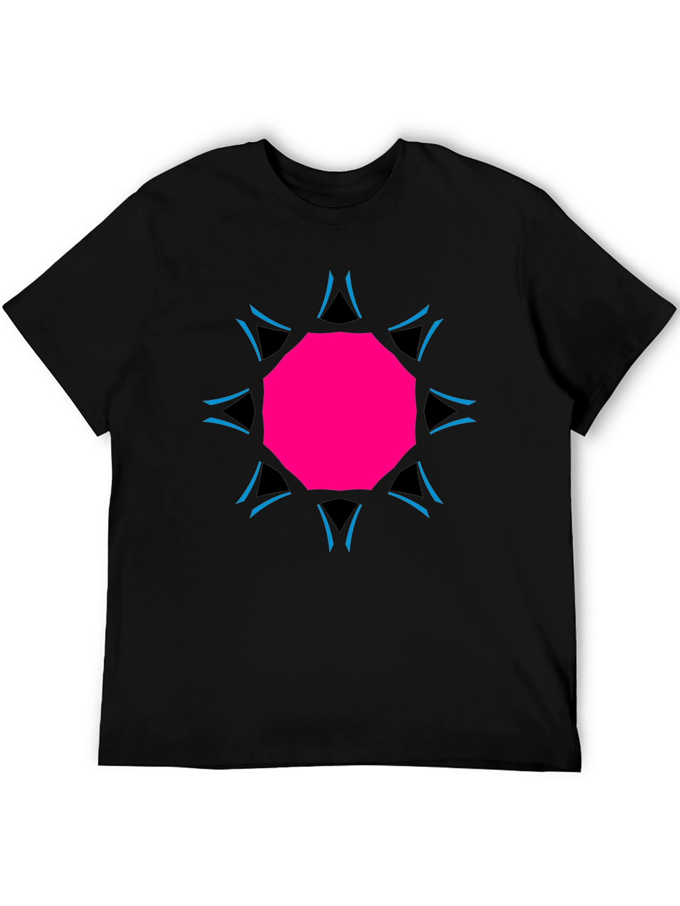 Geometric Print Black Tee
