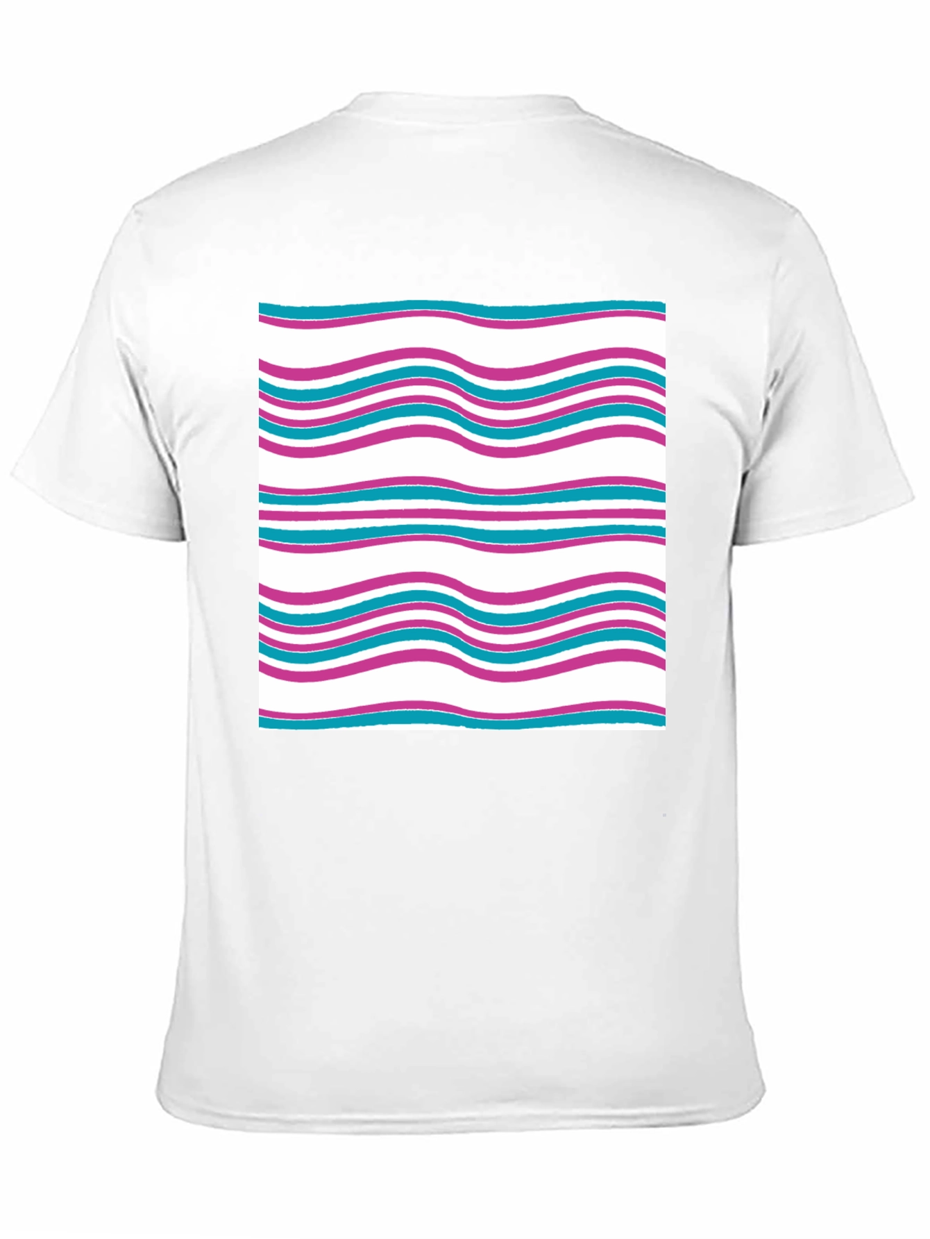 Wavy Line Pattern Tee - Casual Comfort