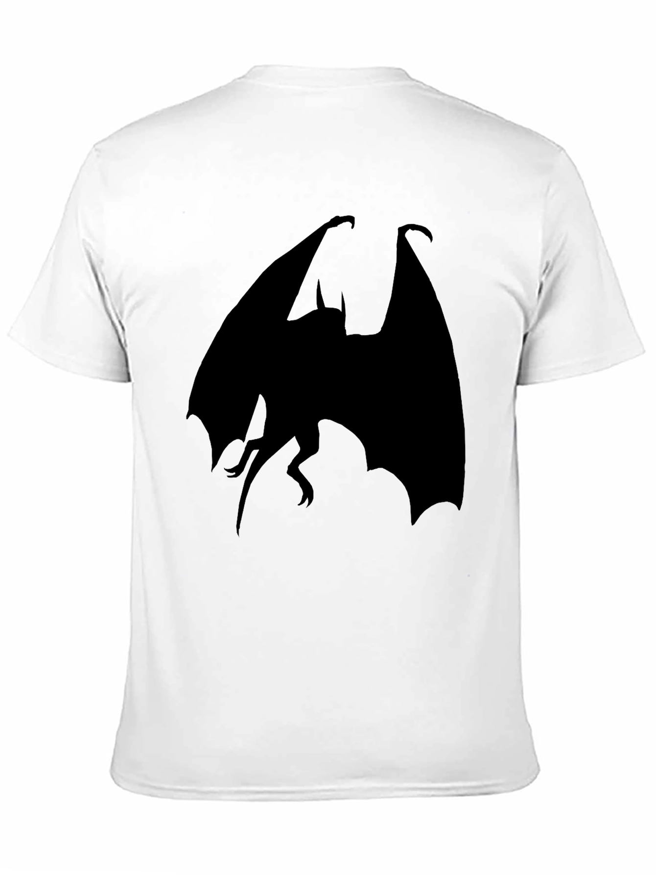 Black T-Shirt with Bat Silhouette Design