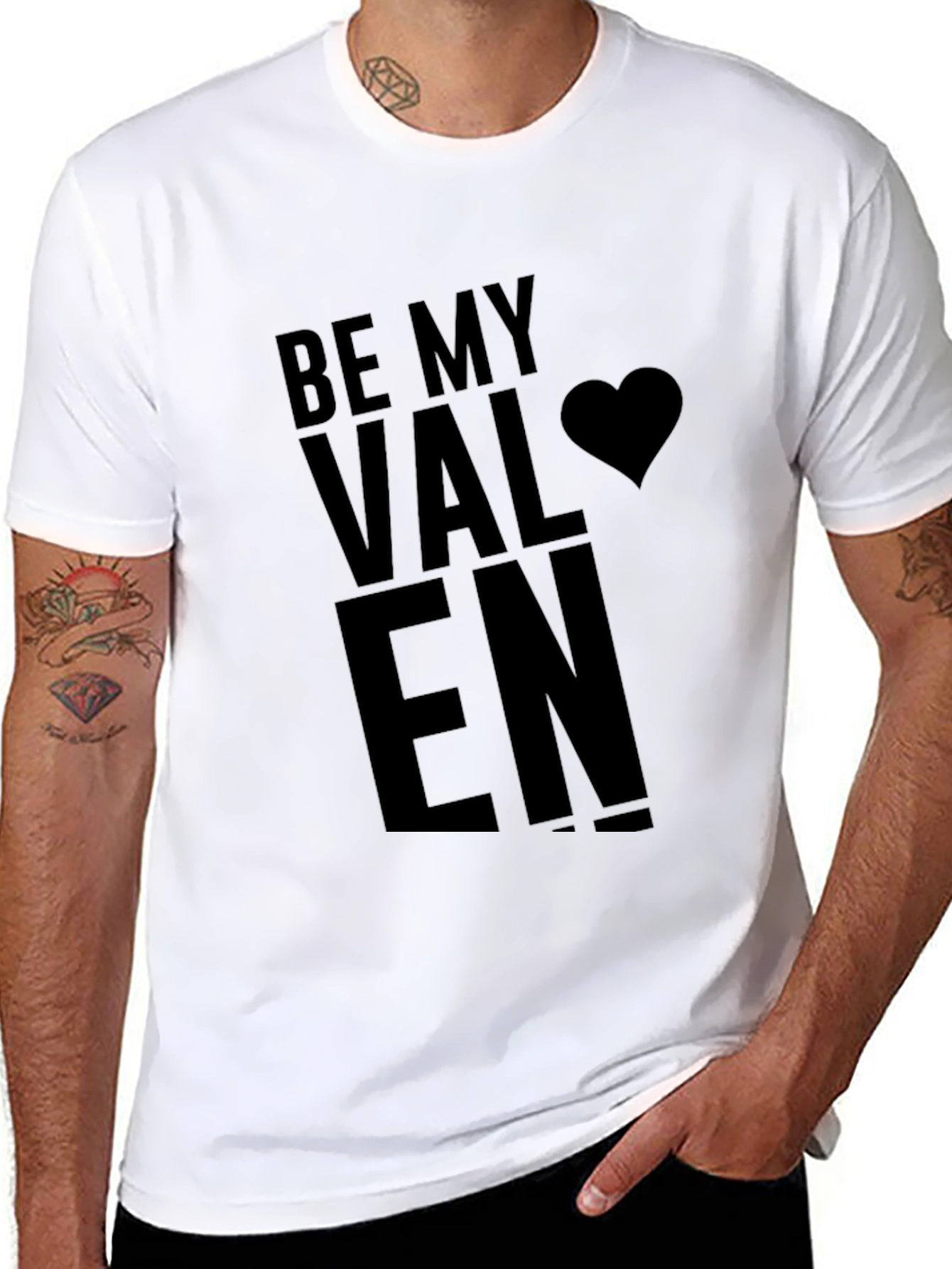 Be My Valentine Graphic Tee - Black Cotton T-Shirt