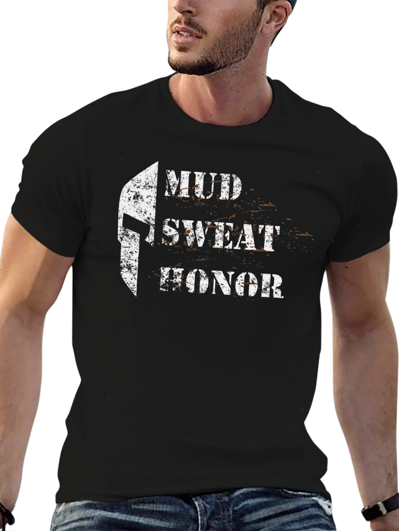 Mud Sweat Honor Spartan Graphic Tee - Black
