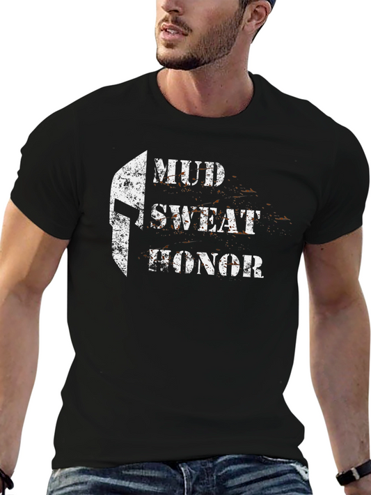 Mud Sweat Honor Spartan Graphic Tee - Black