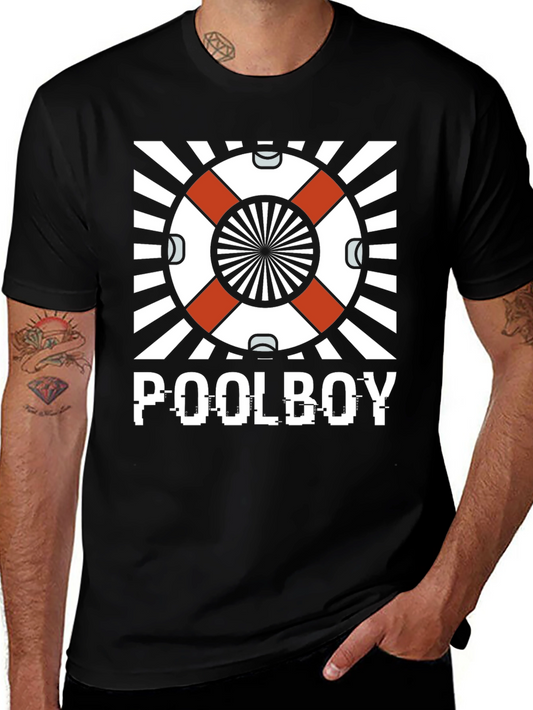 Poolboy Graphic T-Shirt - Black Crew Neck Tee