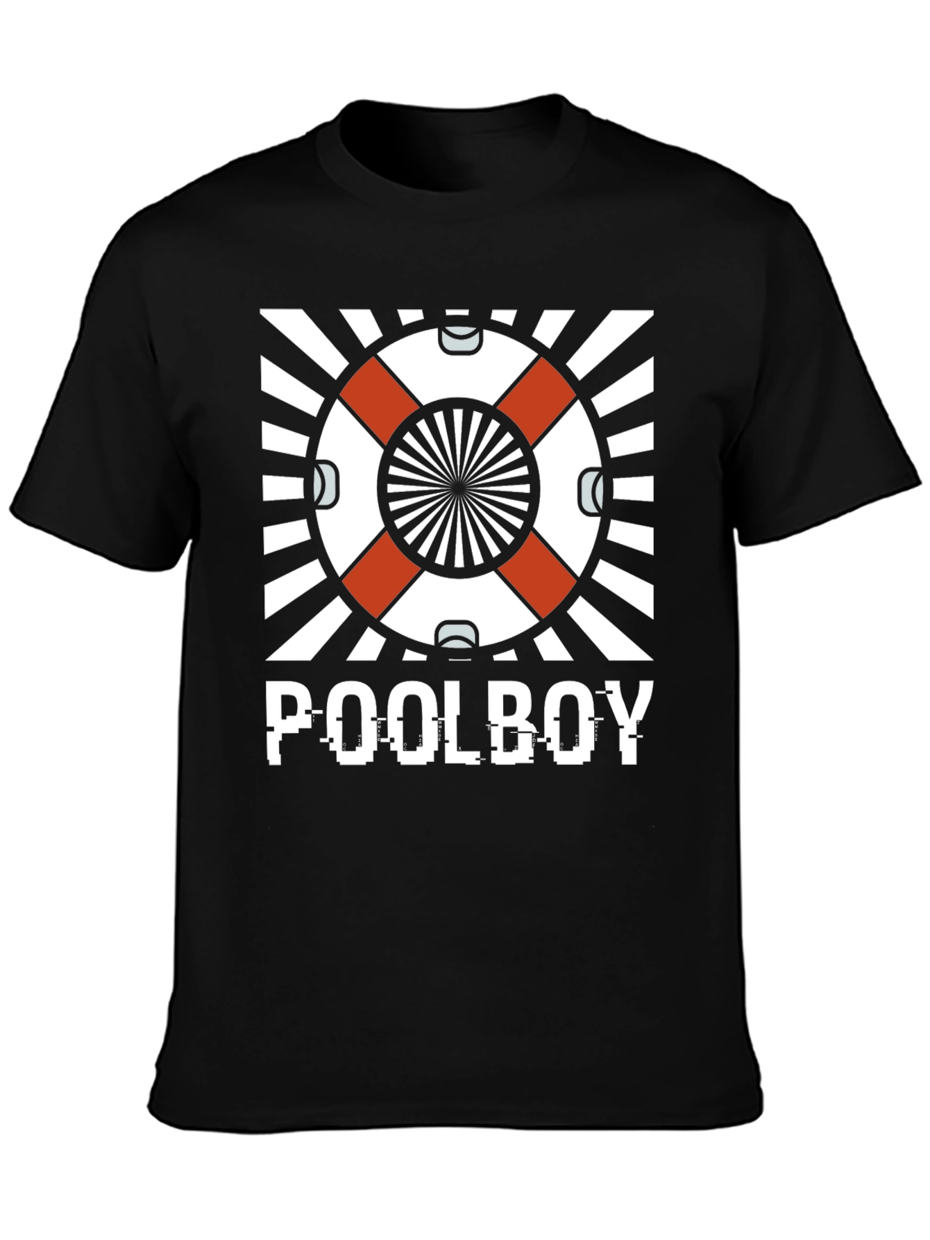 Poolboy Graphic T-Shirt - Black Crew Neck Tee