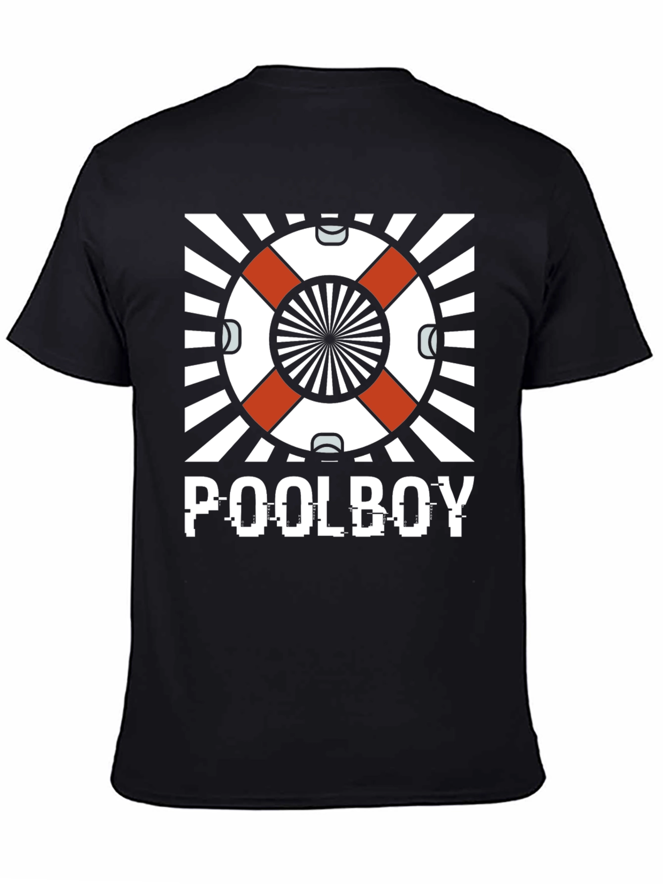 Poolboy Graphic T-Shirt - Black Crew Neck Tee