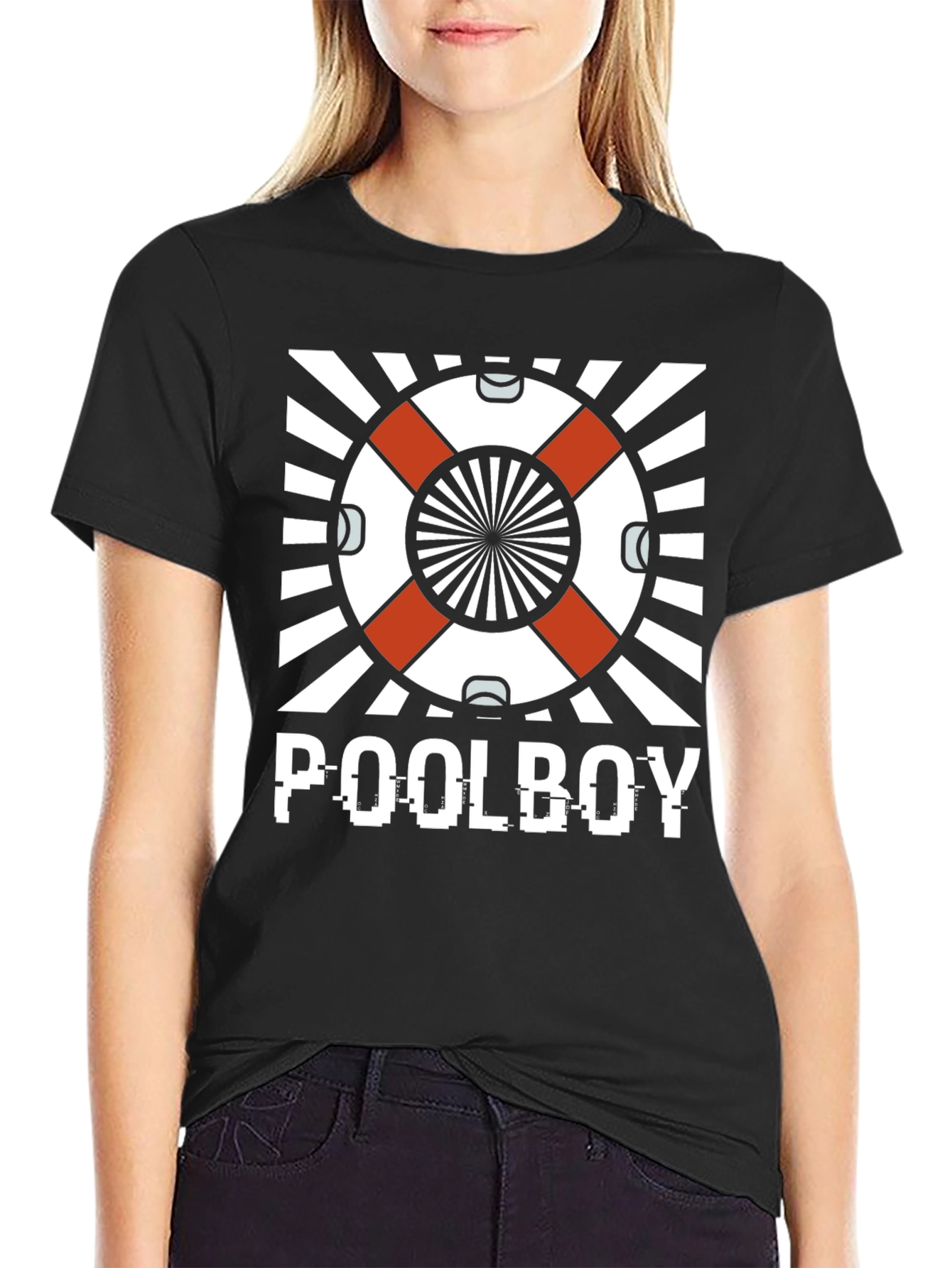 Poolboy Graphic T-Shirt - Black Crew Neck Tee