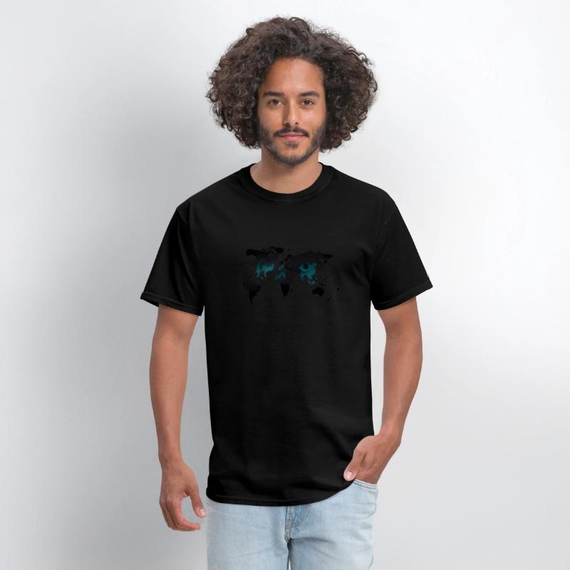 Unisex Abstract World Map T-Shirt – Minimal Travel