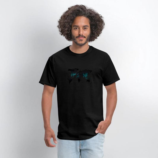 Unisex Abstract World Map T-Shirt – Minimal Travel