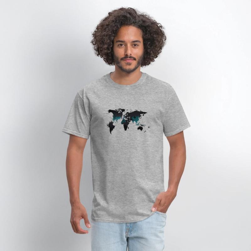 Unisex Abstract World Map T-Shirt – Minimal Travel
