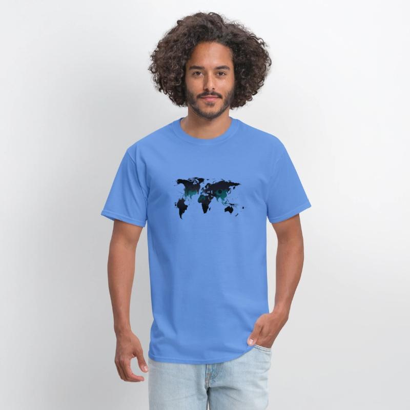 Unisex Abstract World Map T-Shirt – Minimal Travel