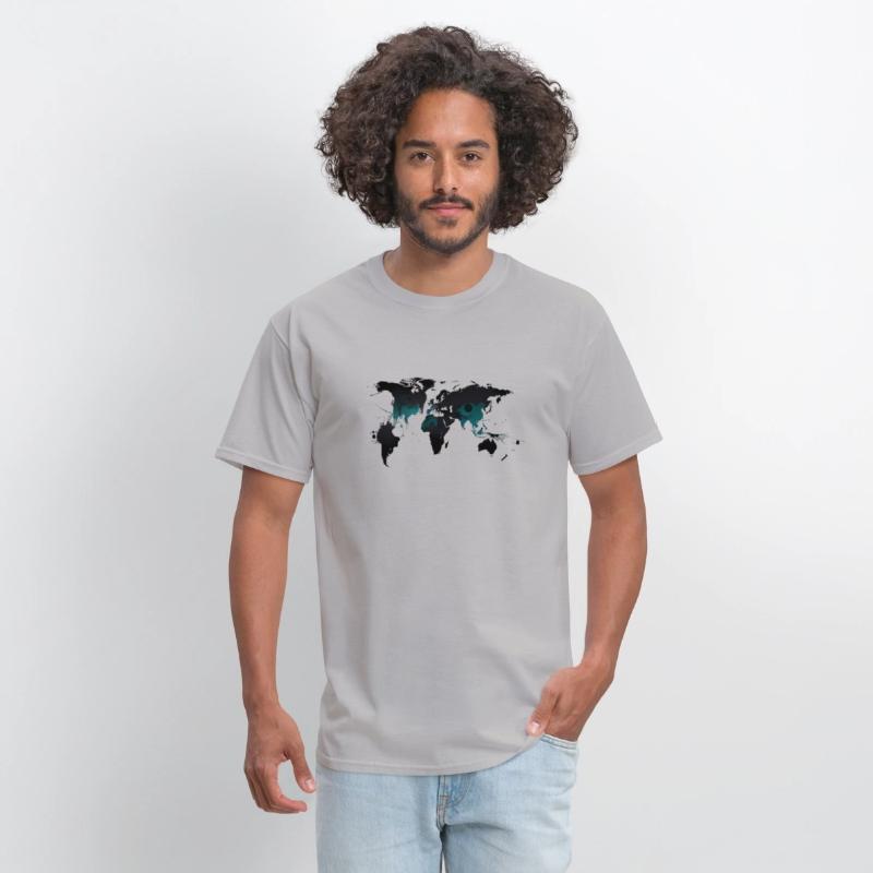 Unisex Abstract World Map T-Shirt – Minimal Travel