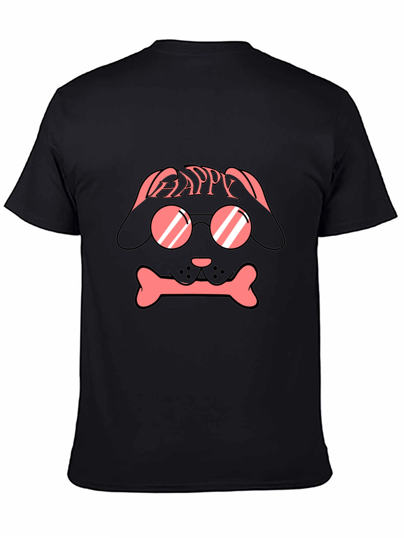Dog with Glasses T-Shirt - Happy Design