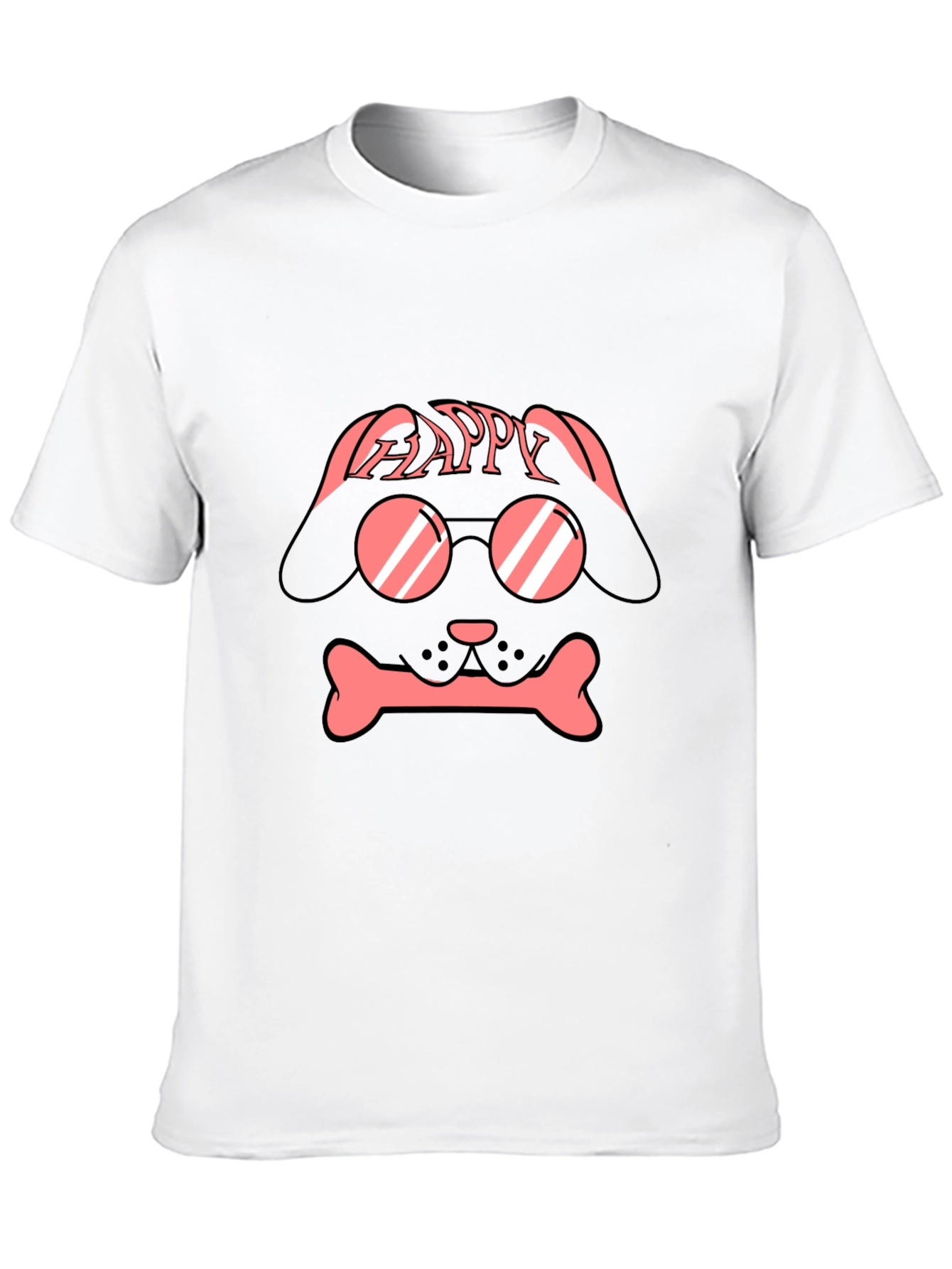 Dog with Glasses T-Shirt - Happy Design