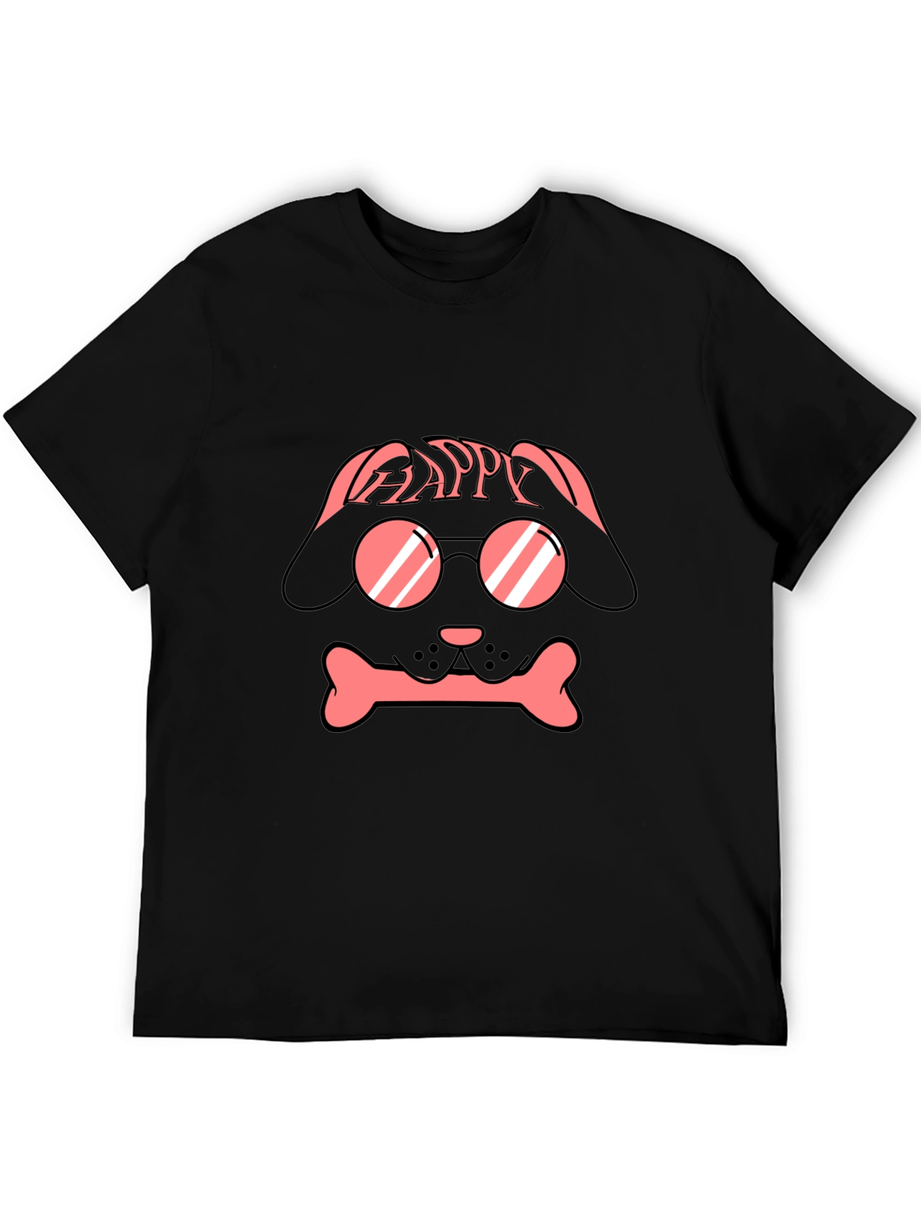 Dog with Glasses T-Shirt - Happy Design