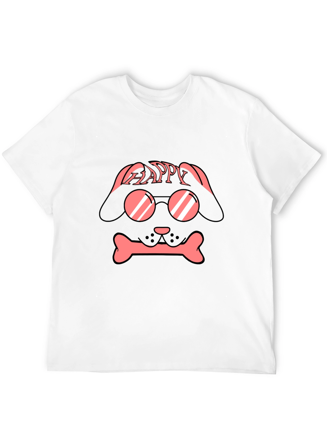 Dog with Glasses T-Shirt - Happy Design