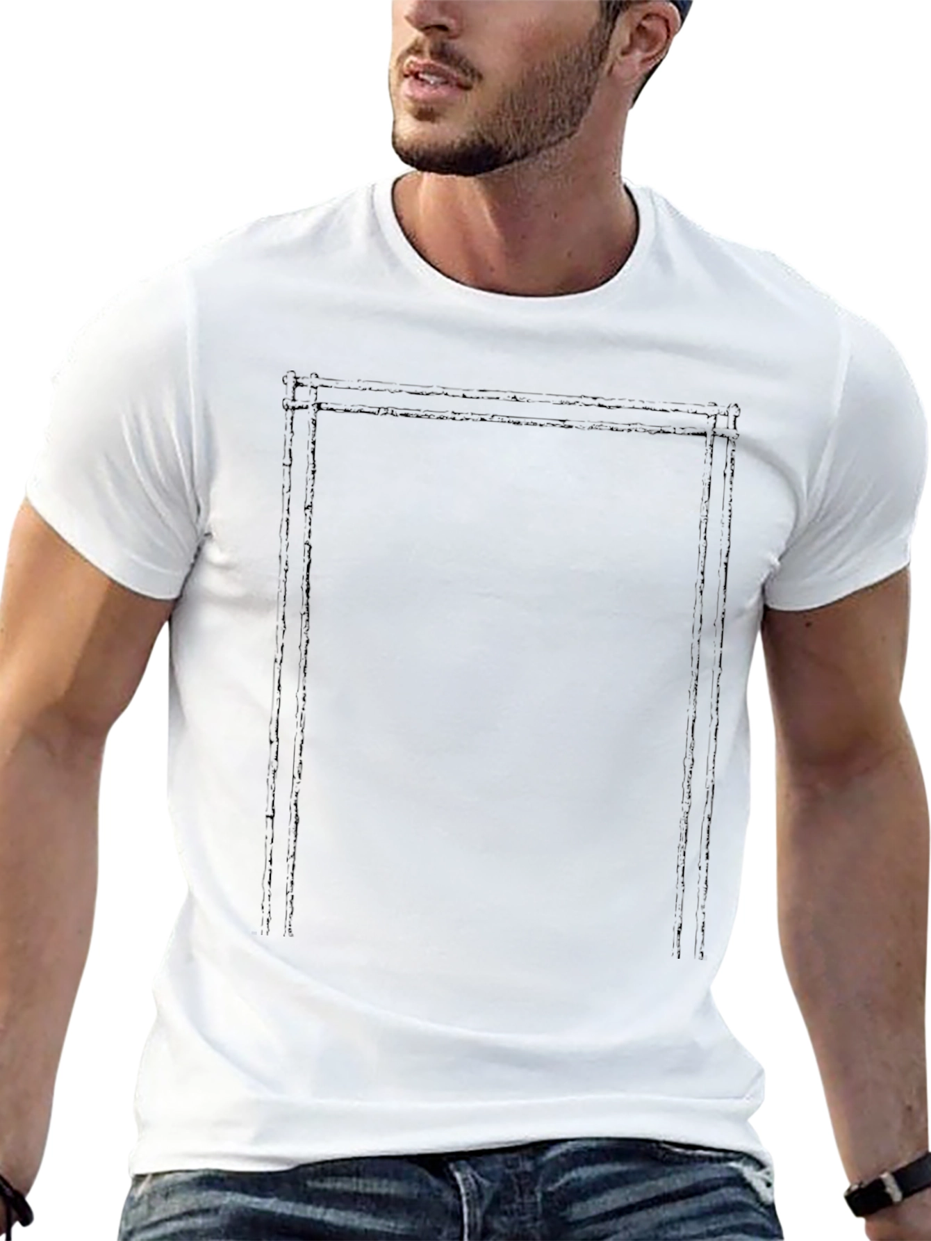 Mens Graphic Border Black T-Shirt