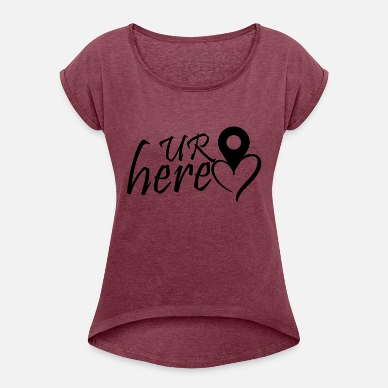 ur here heart cool t-shirt for lovers gift