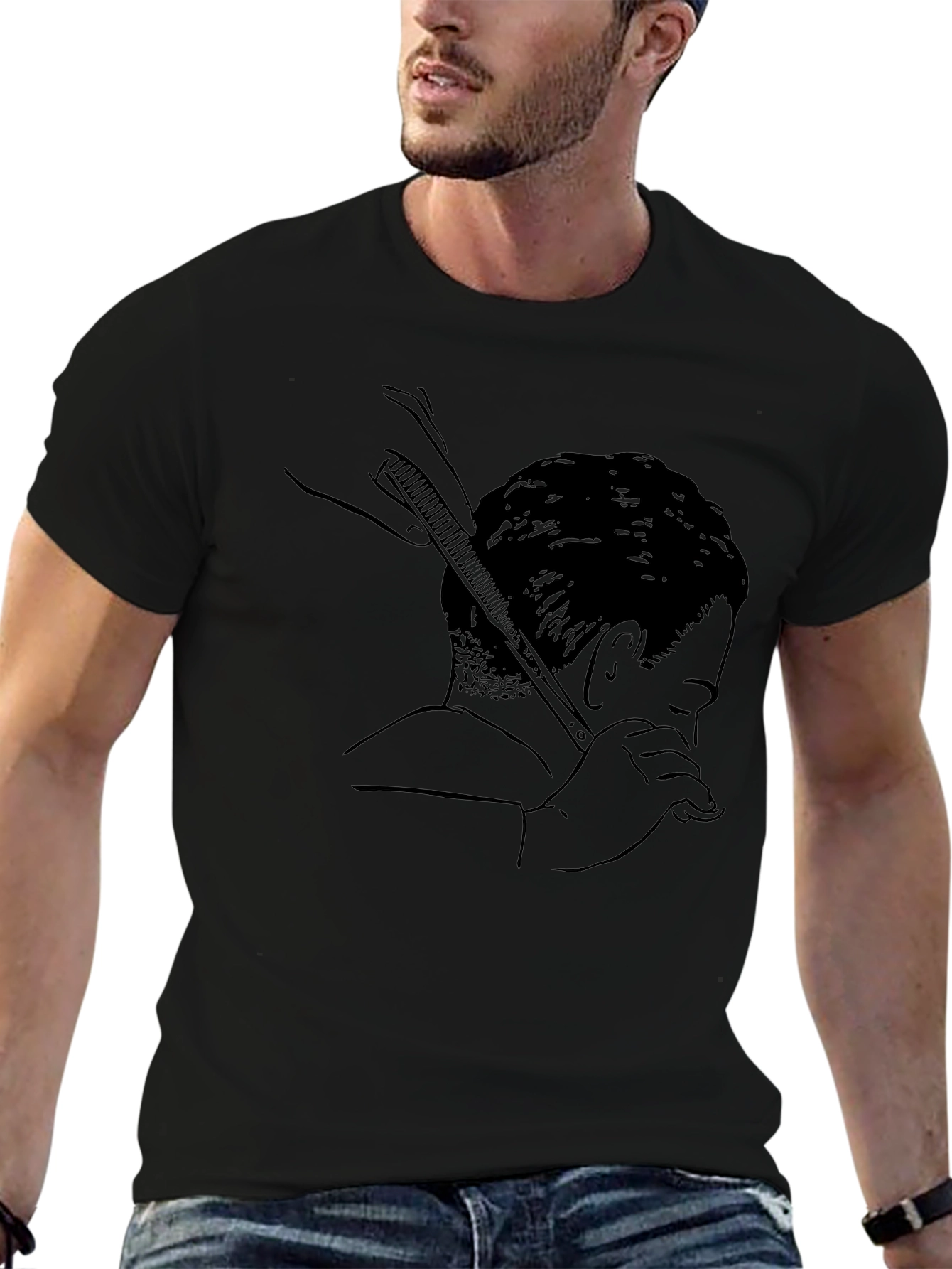 Barber Sketch Graphic T-Shirt - Mens