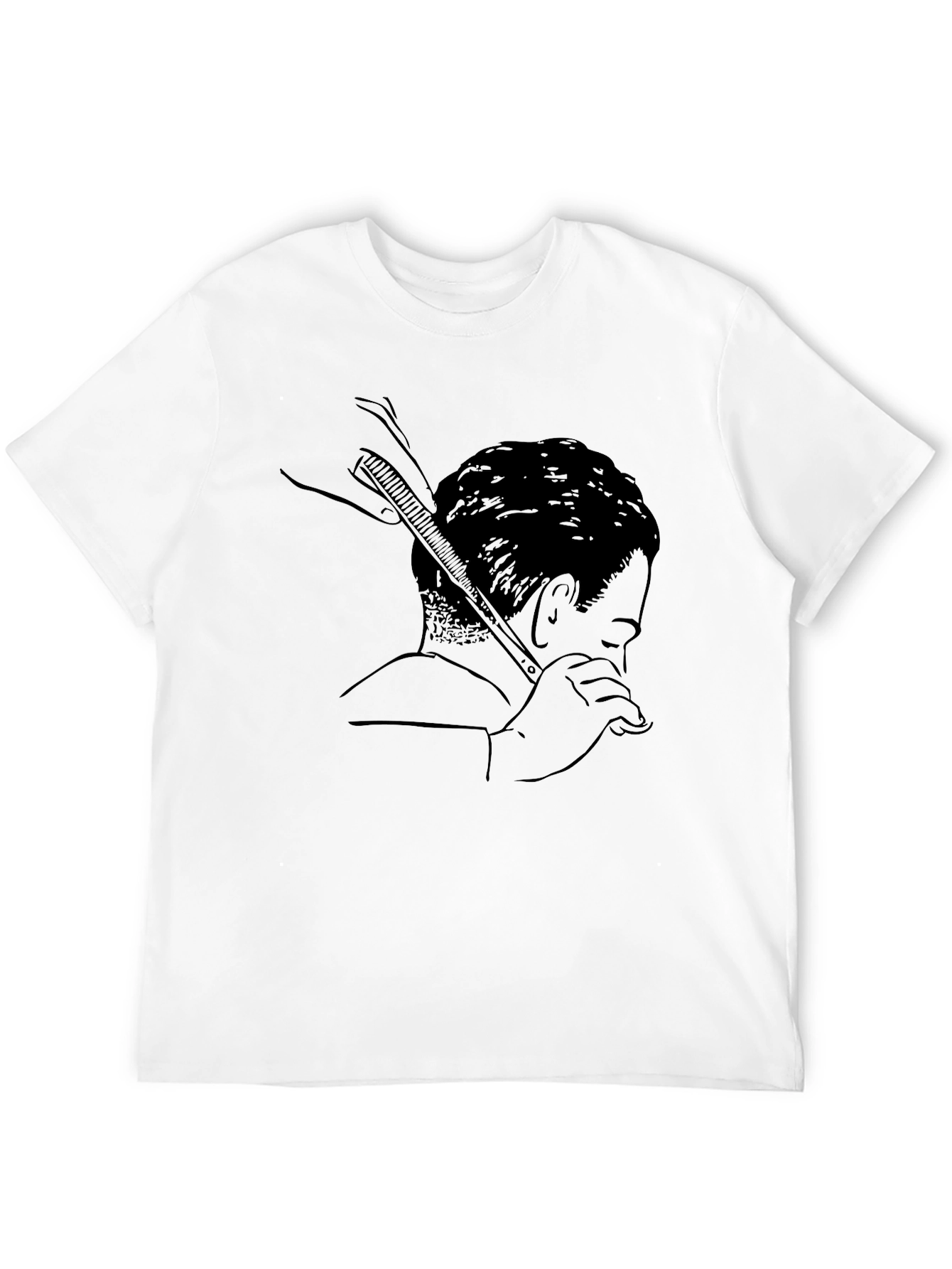 Barber Sketch Graphic T-Shirt - Mens