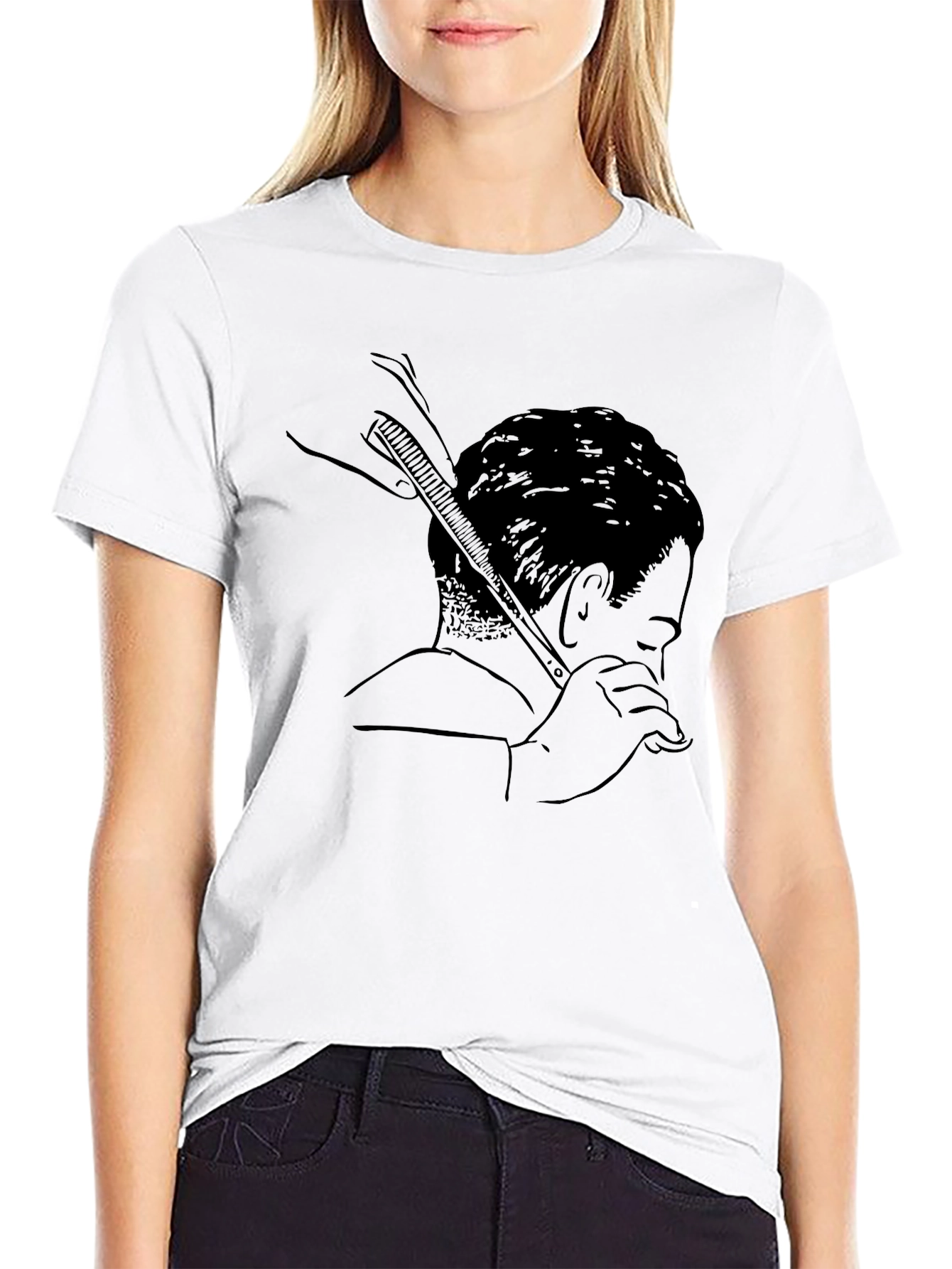 Barber Sketch Graphic T-Shirt - Mens
