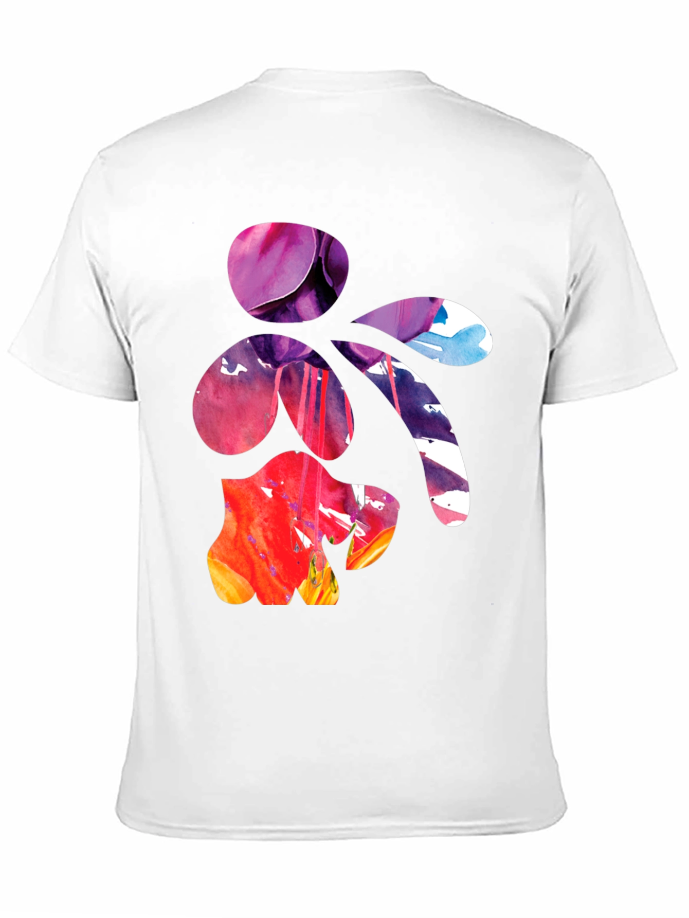 Abstract Floral Art Mens Black T-Shirt