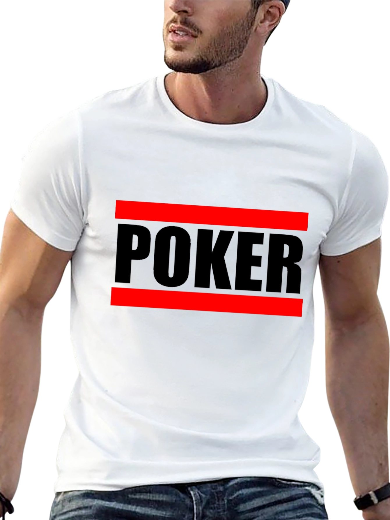 Poker Graphic Tee - Black Crew Neck